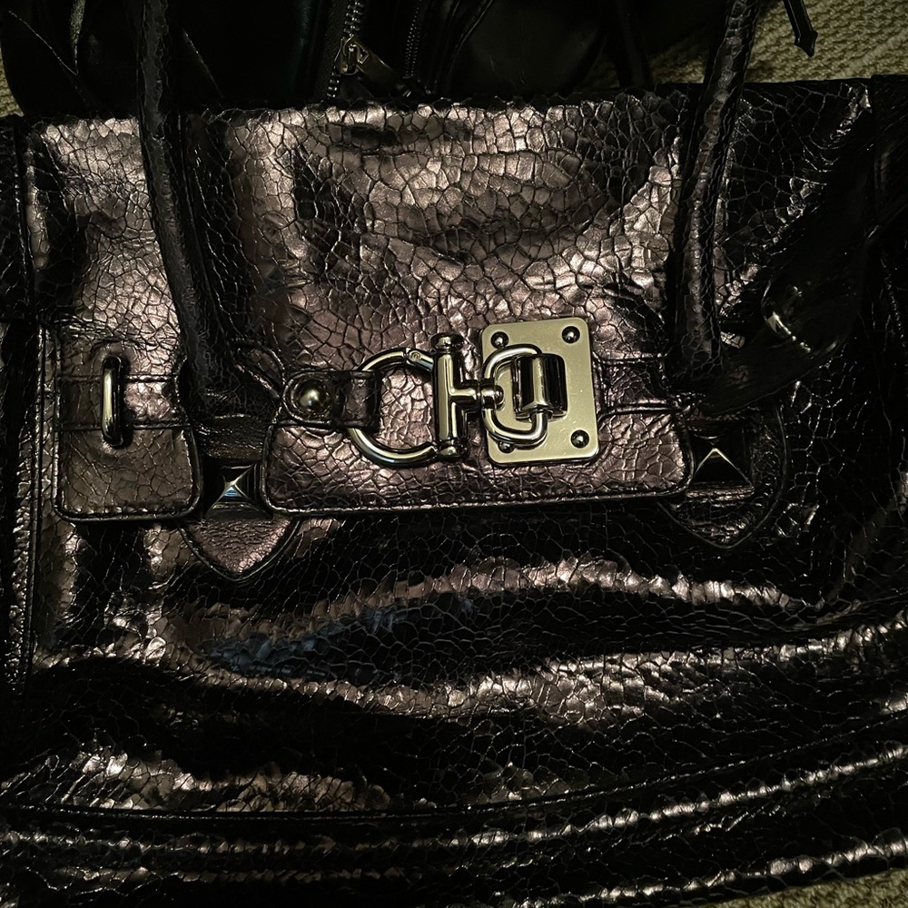 Metallic plum bag
